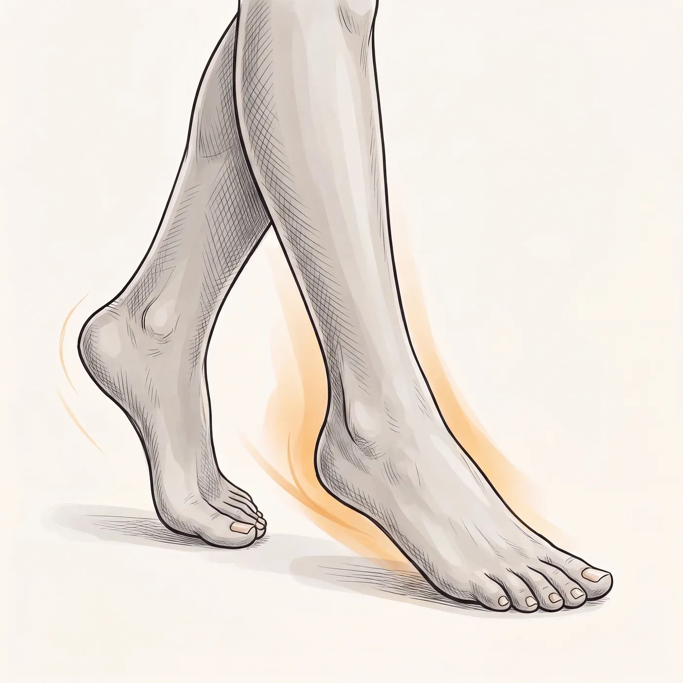 Illustration of healthy feet walking confidently