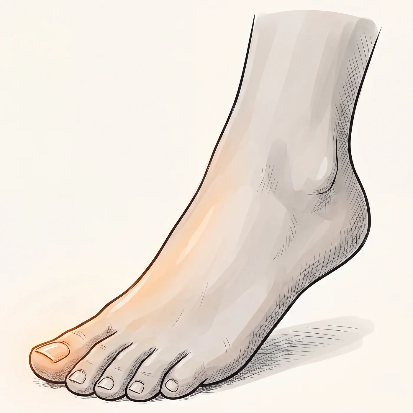 Illustration of a healthy, comfortable foot after treatment