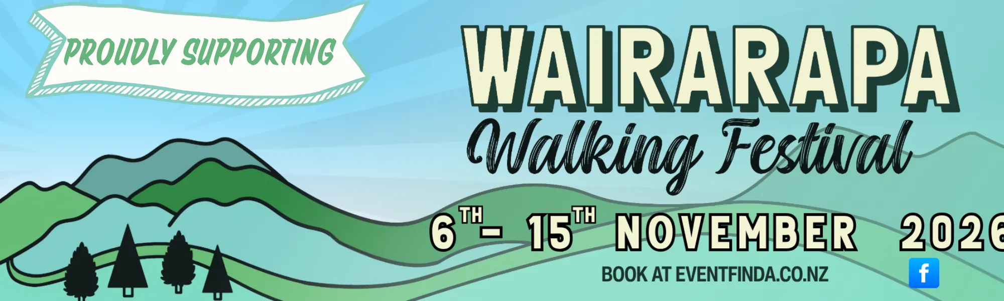Proudly supporting the Wairarapa Walking Festival, 6th to 15th November 2026. Book at eventfinda.co.nz